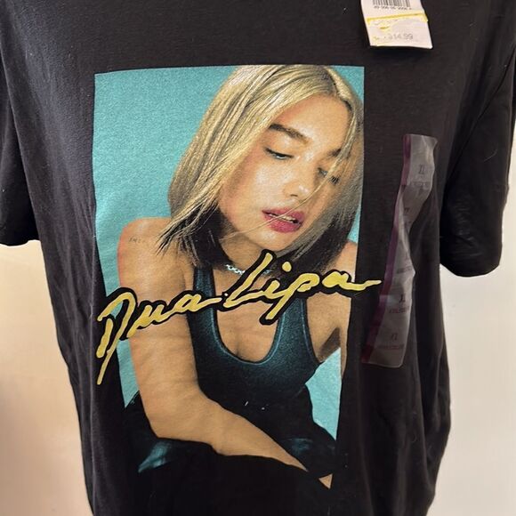 Dua Lipa black short sleeve tee shirt Size CL NWT - Picture 7 of 7